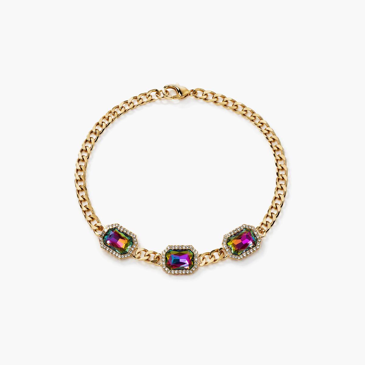 Trendy Three-Stone Chain Necklace