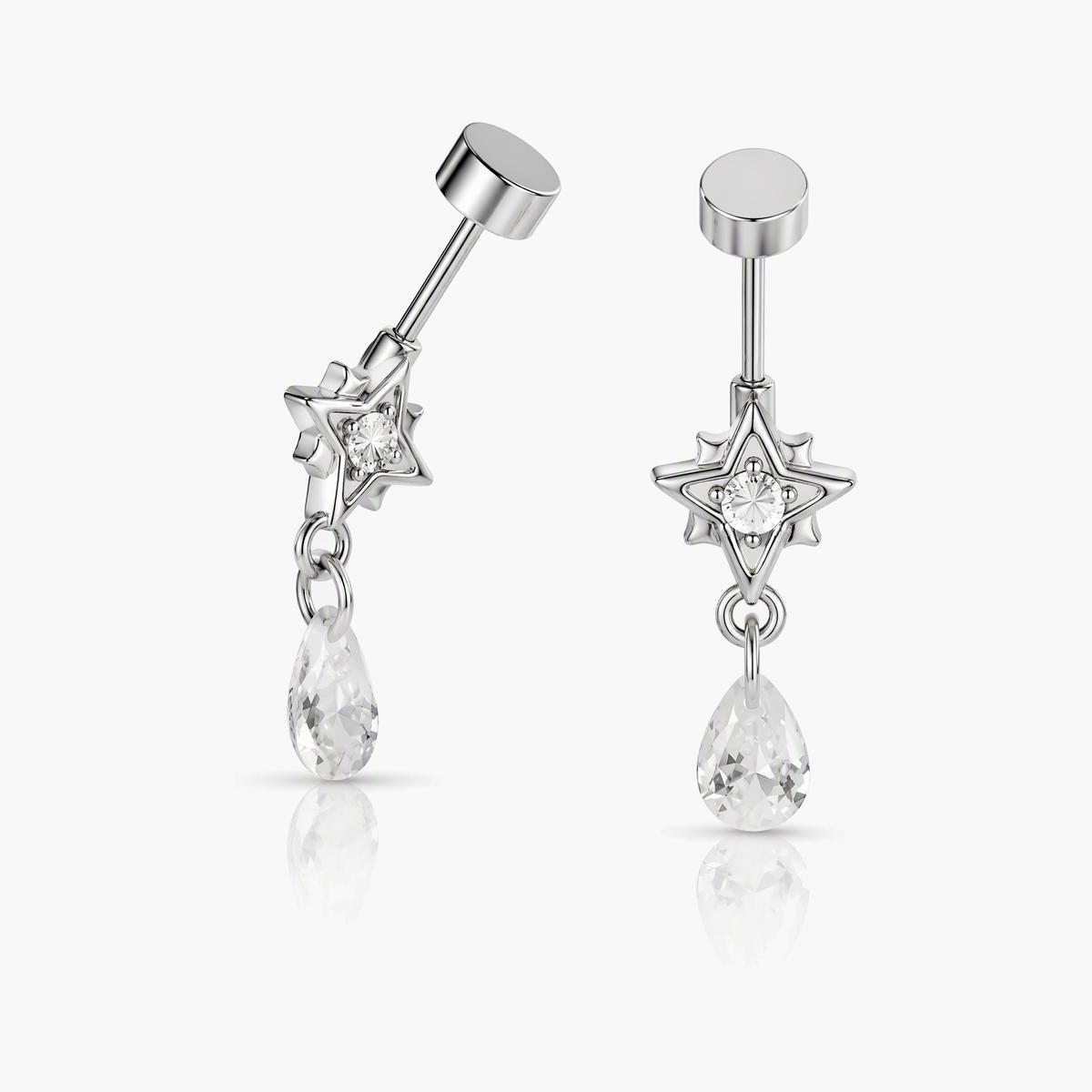 Cute Star Teardrop Barbell