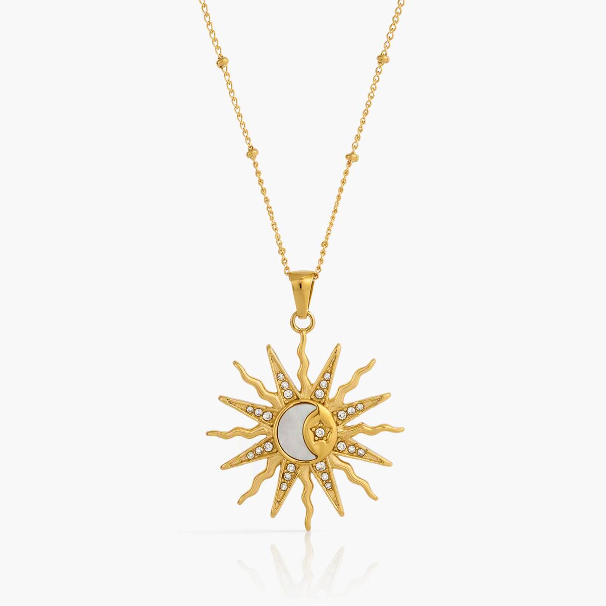 Trendy Sun and Moon Pendant Necklace