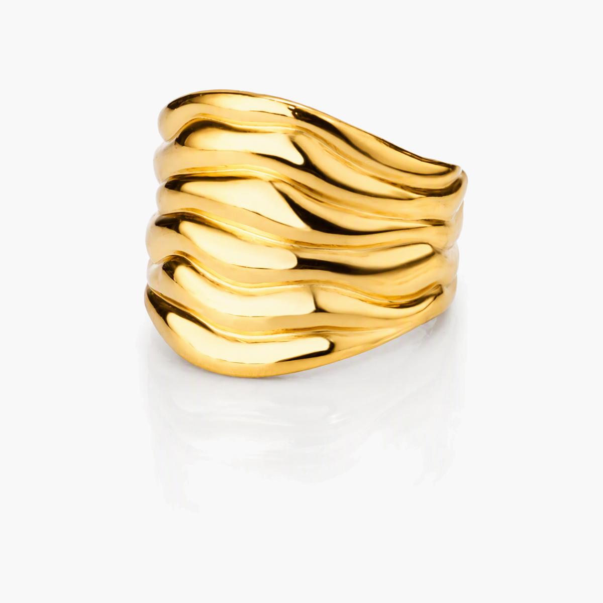 Textured Open Cuff Ring