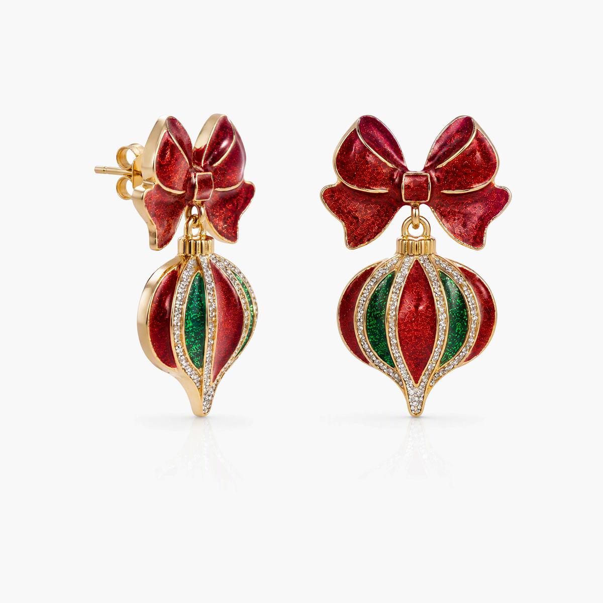 Cute Bow Bauble Drop Earrings