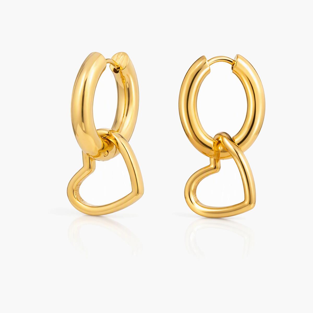 Interlocking Heart Hoop Earrings