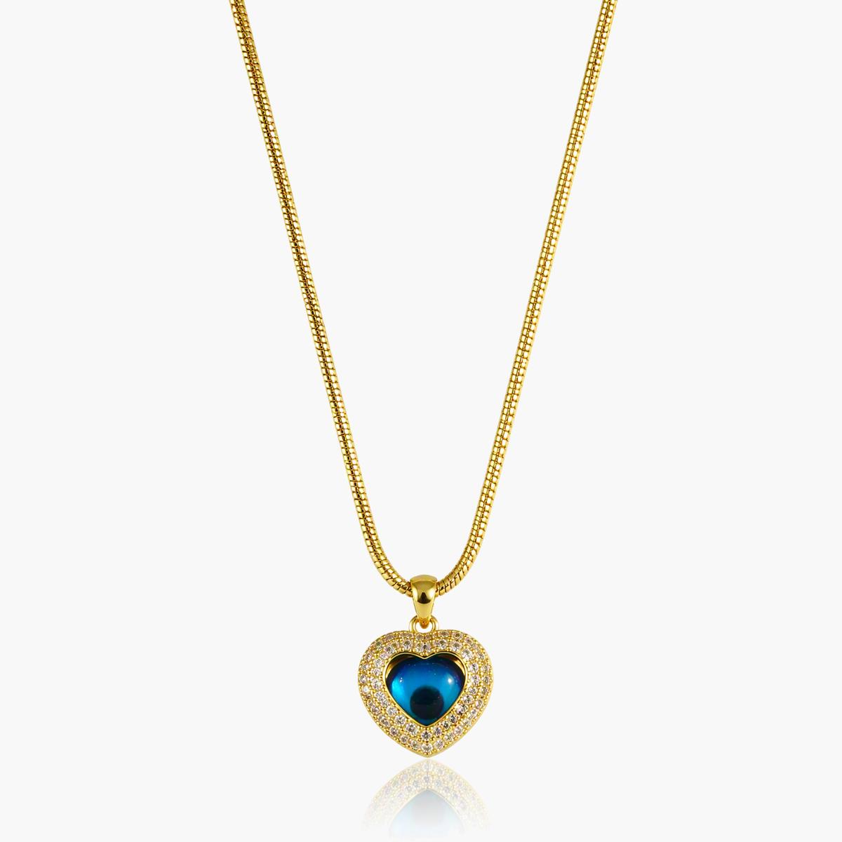 Dainty Evil Eye Heart Pendant Necklace