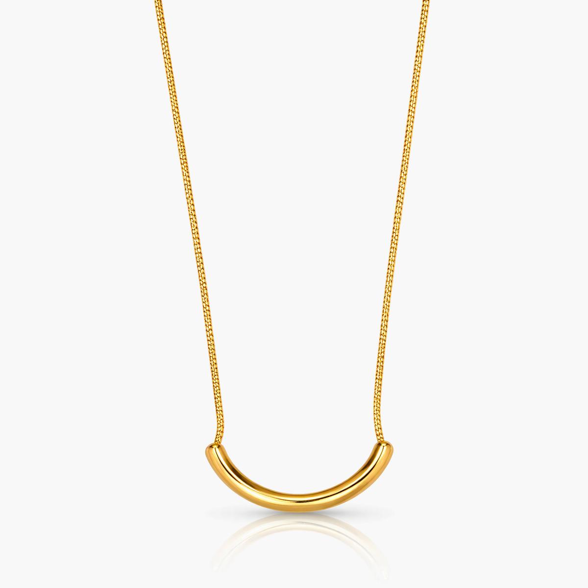 Minimalist Curved Bar Necklace