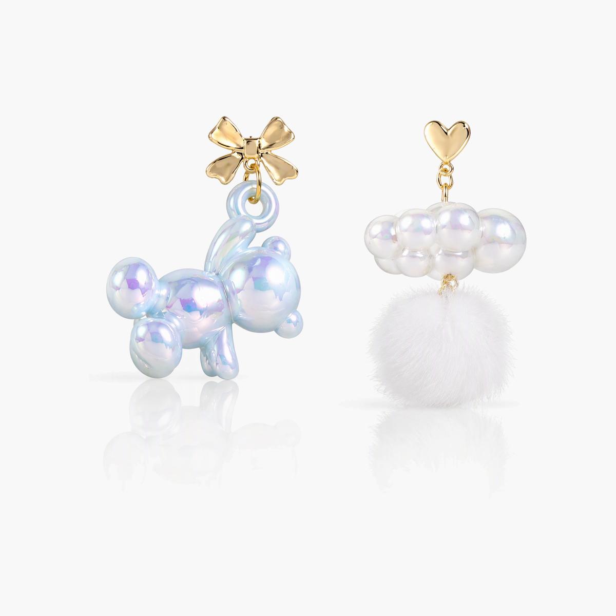 Cute Bear And Bow Drop Earrings