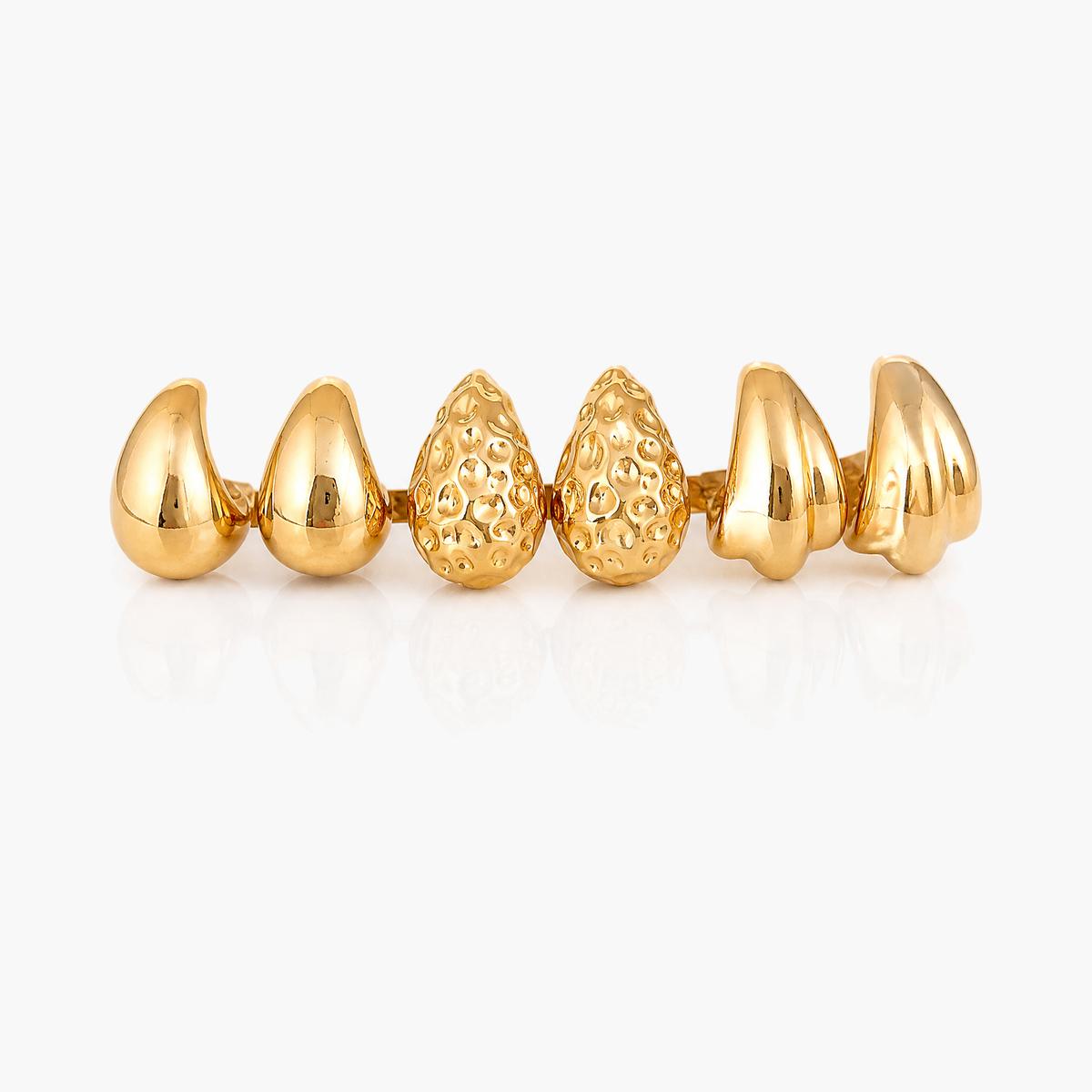 Textured Teardrop Stud Earrings