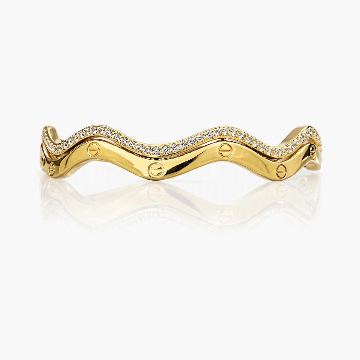 Trendy Wavy Pave Bangle