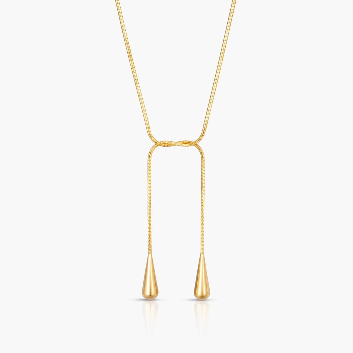 Dainty Teardrop Lariat Necklace