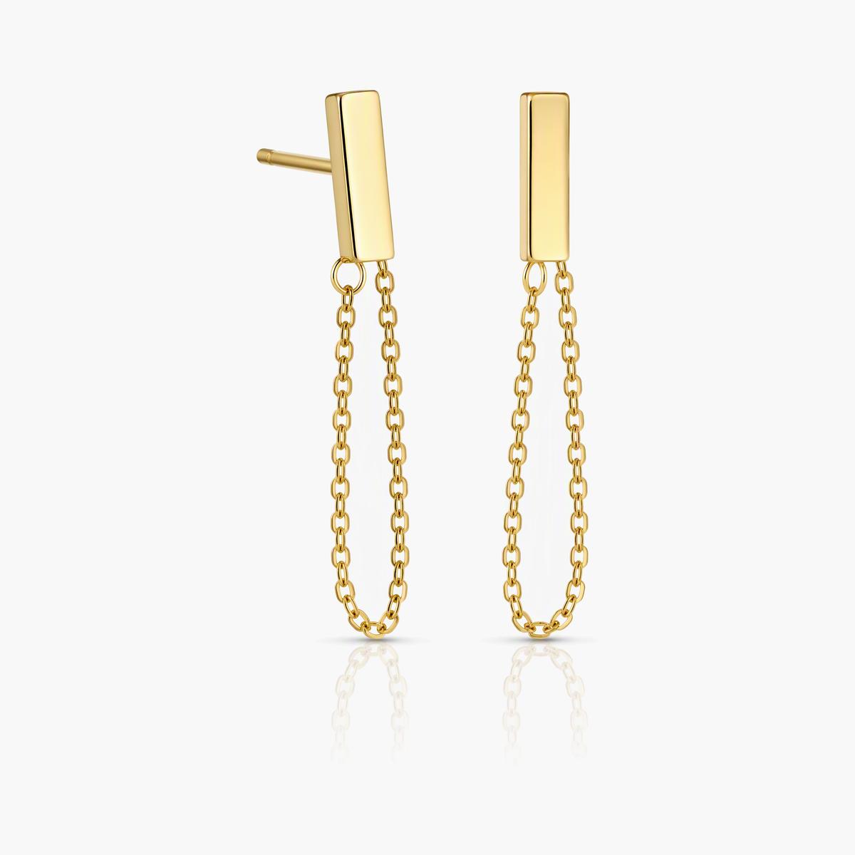 Minimalist Rectangle Bar Drop Earrings