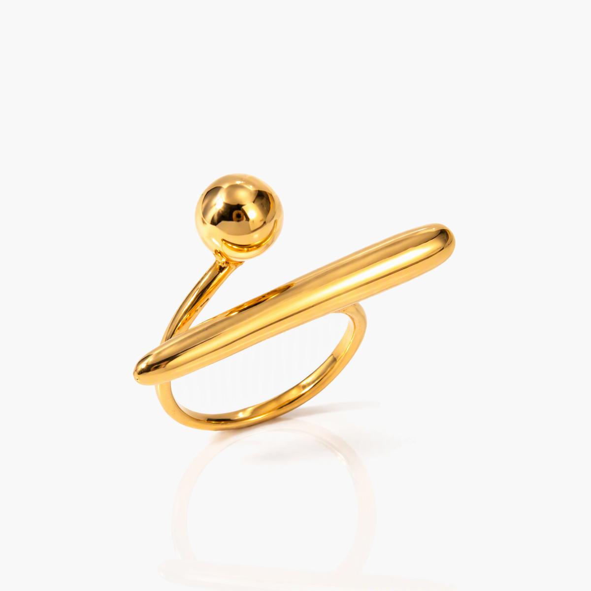 Minimalist Sphere And Bar Ring