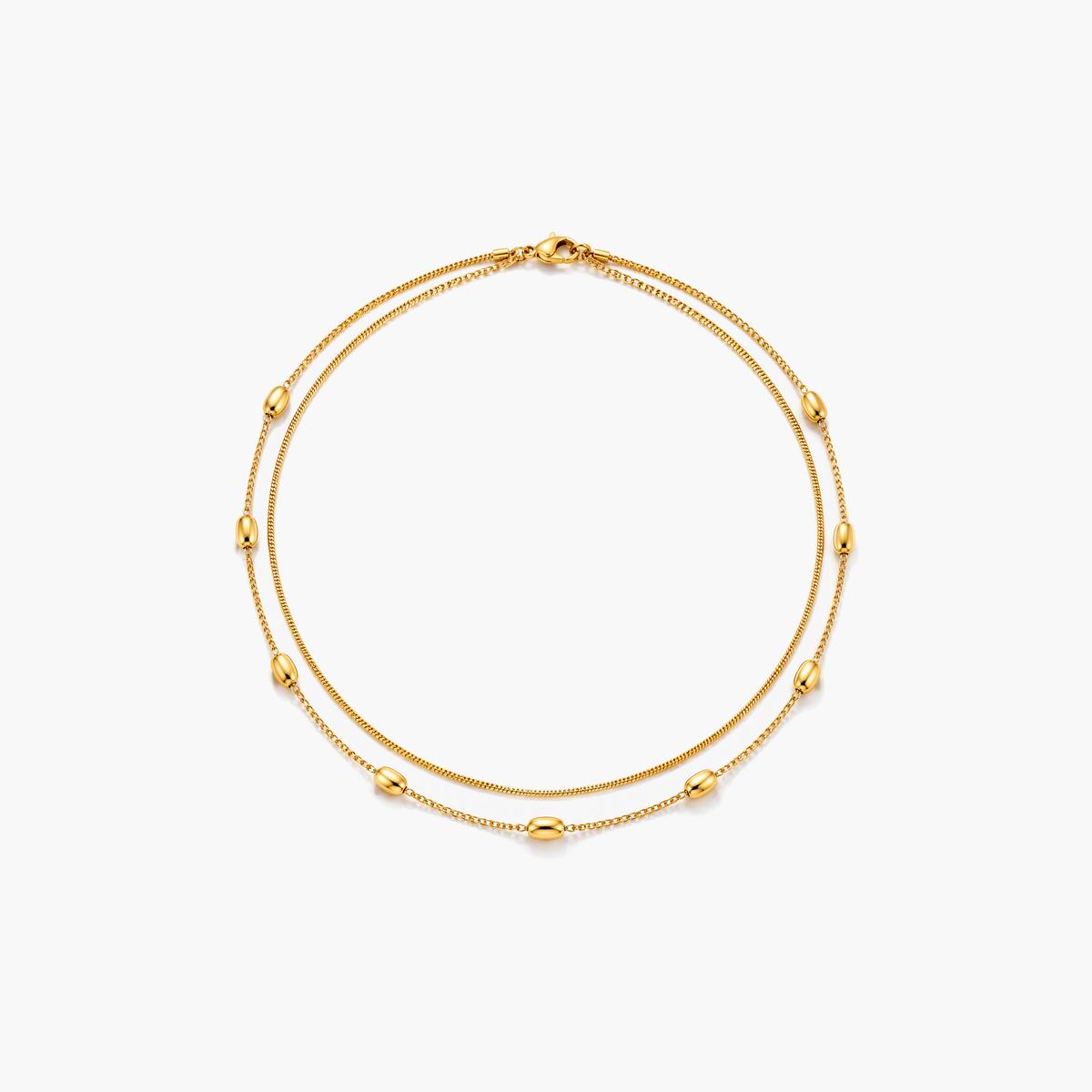 Dainty Double Layer Bead Necklace