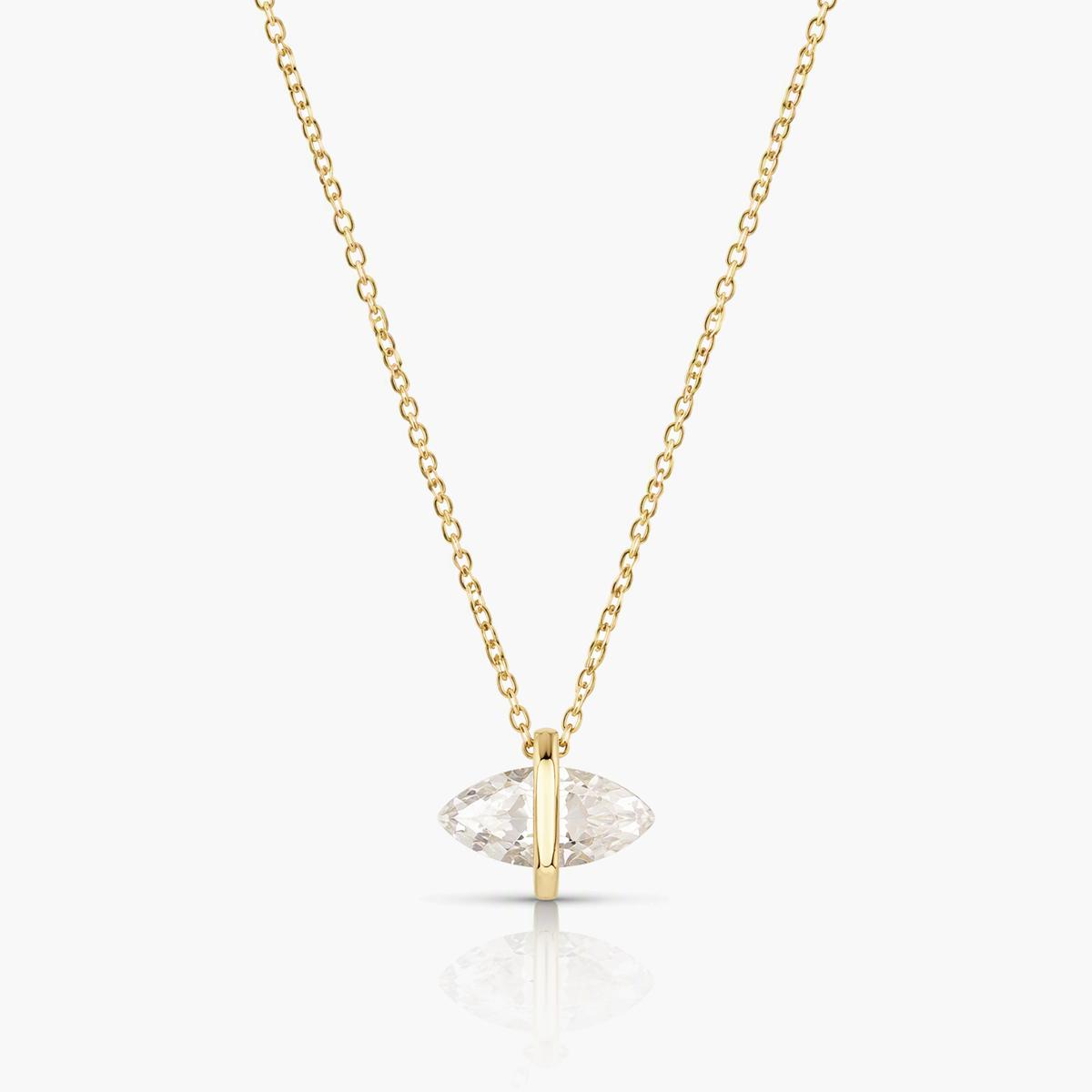 Dainty Marquise Stone Pendant Necklace