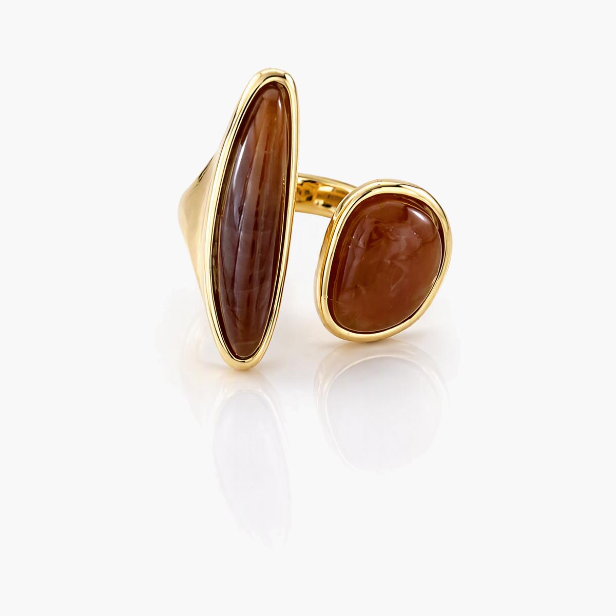 Minimalist Dual Stone Open Ring