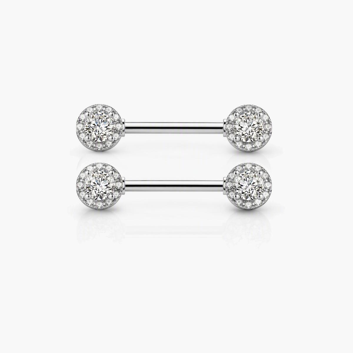 Dainty Opal Moon & Heart Barbell