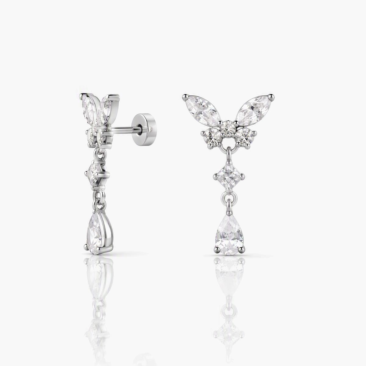 Dainty Butterfly Drop Earrings