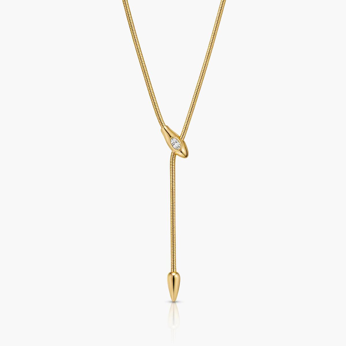 Elegant Snake Chain Lariat Necklace