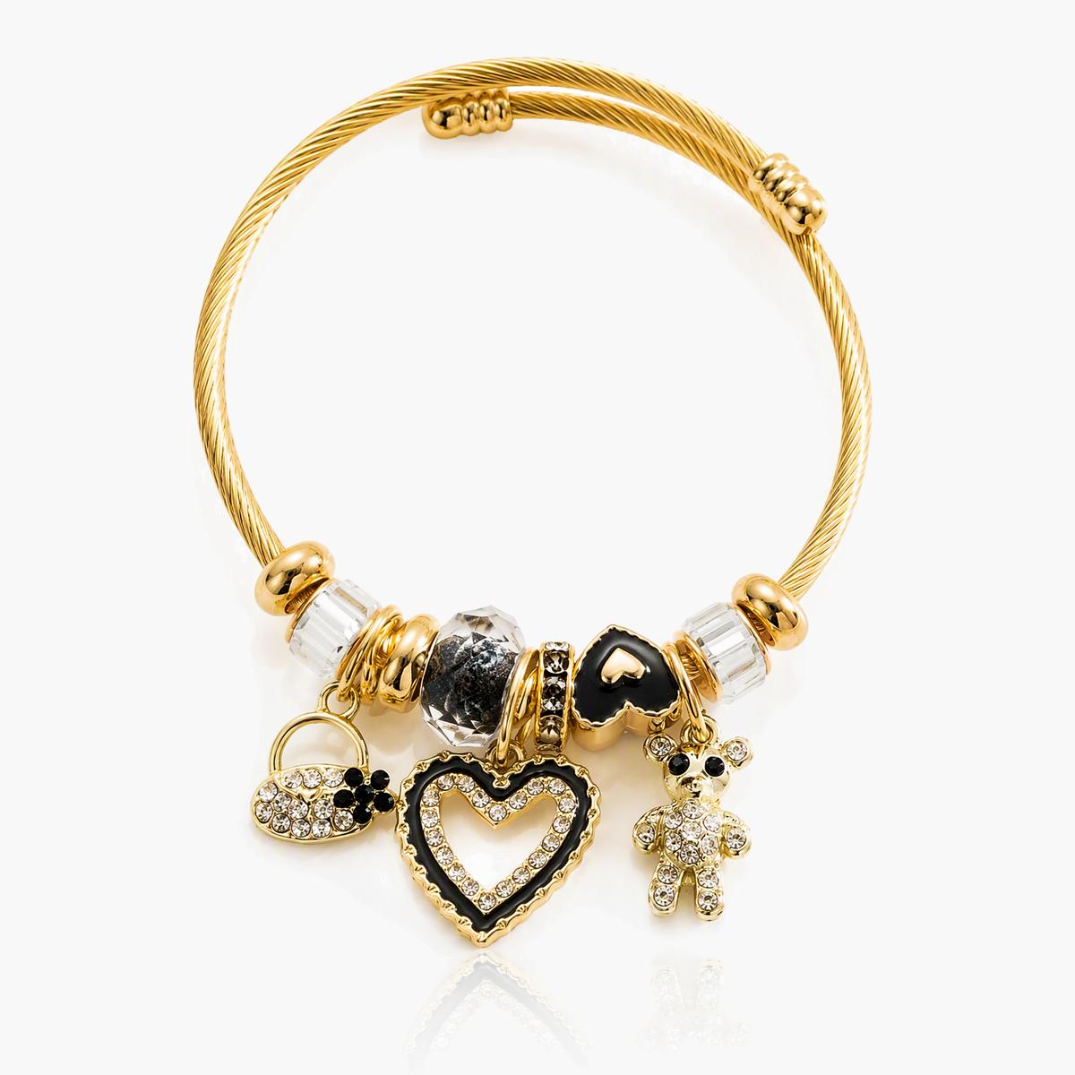 Cute Heart Charm Bangle