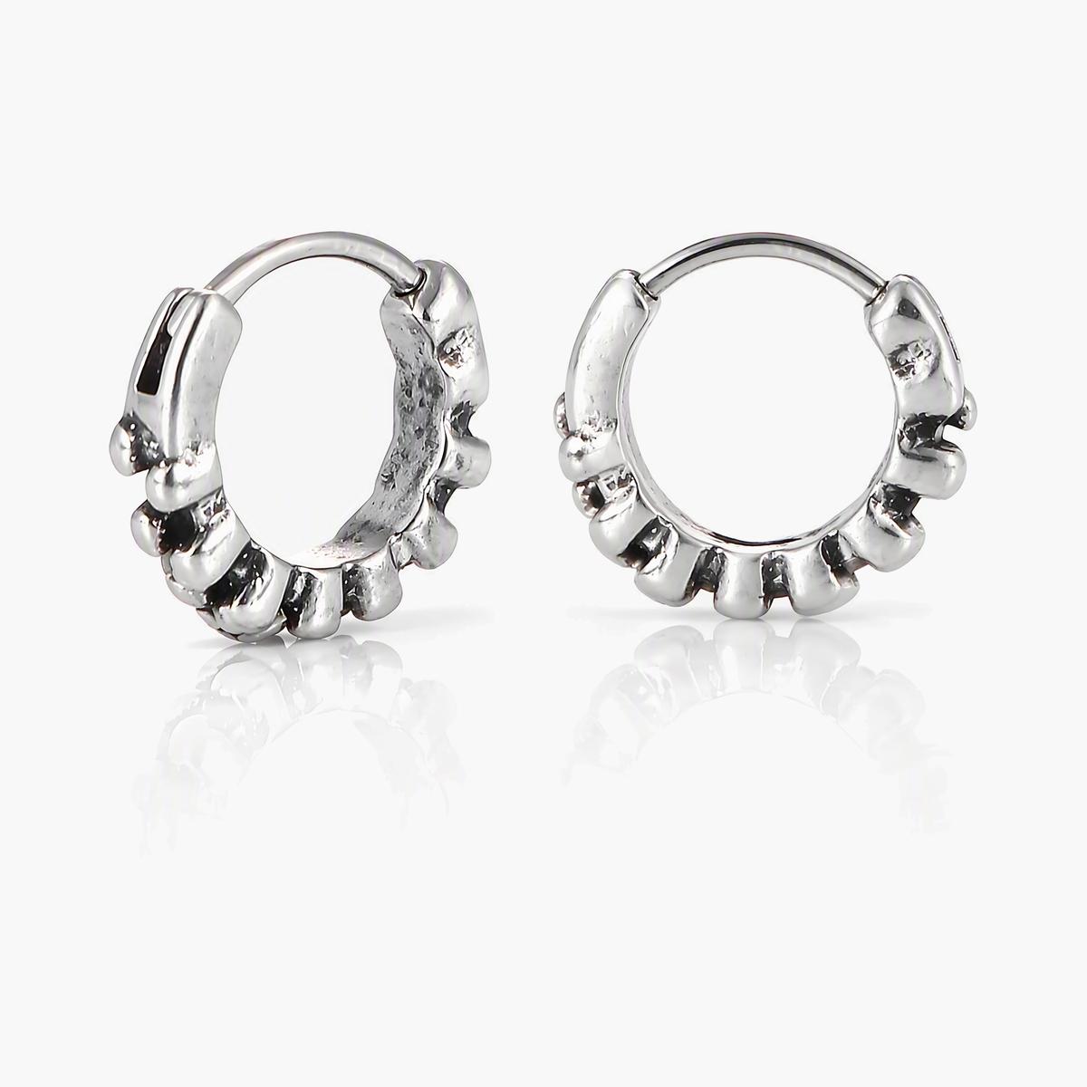 Chunky Ribbed Wave Hoop Earrings