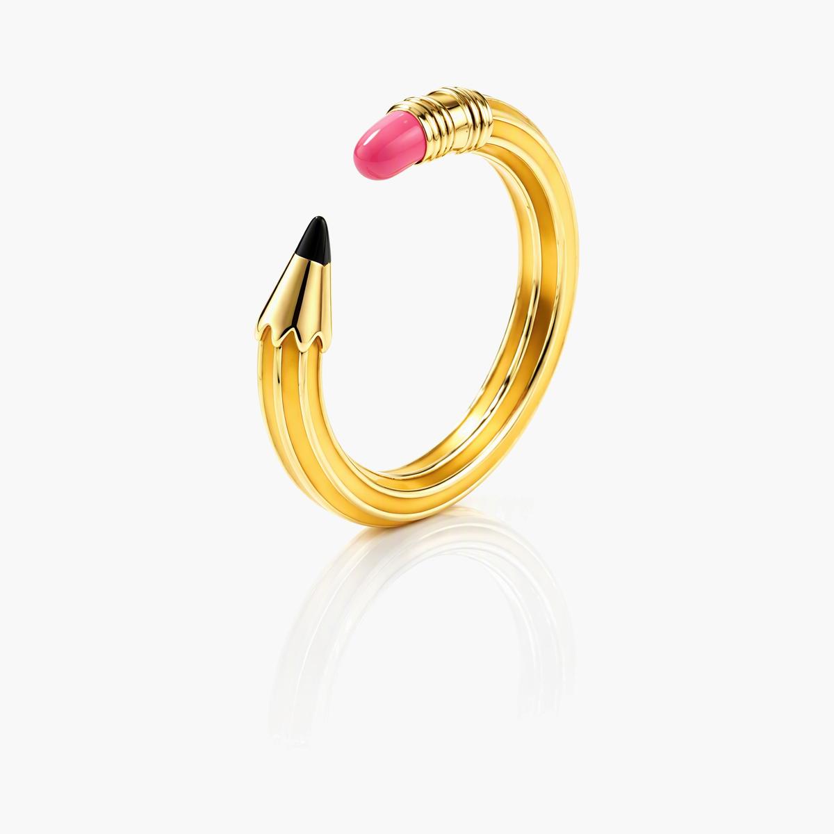 Cute Pencil Charm Ring
