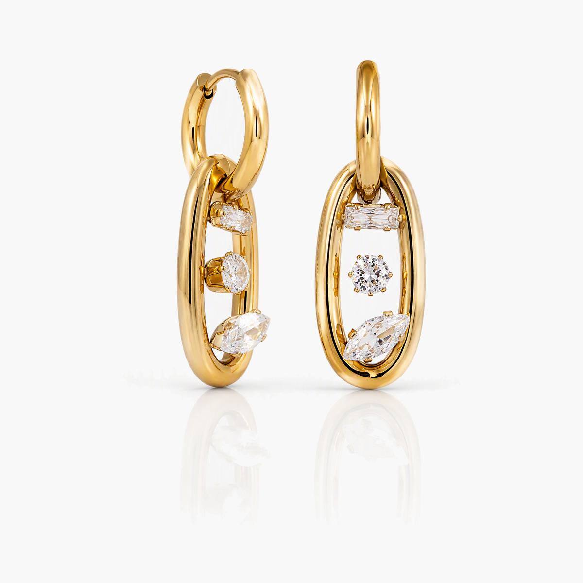 Oval Link Drop Earrings