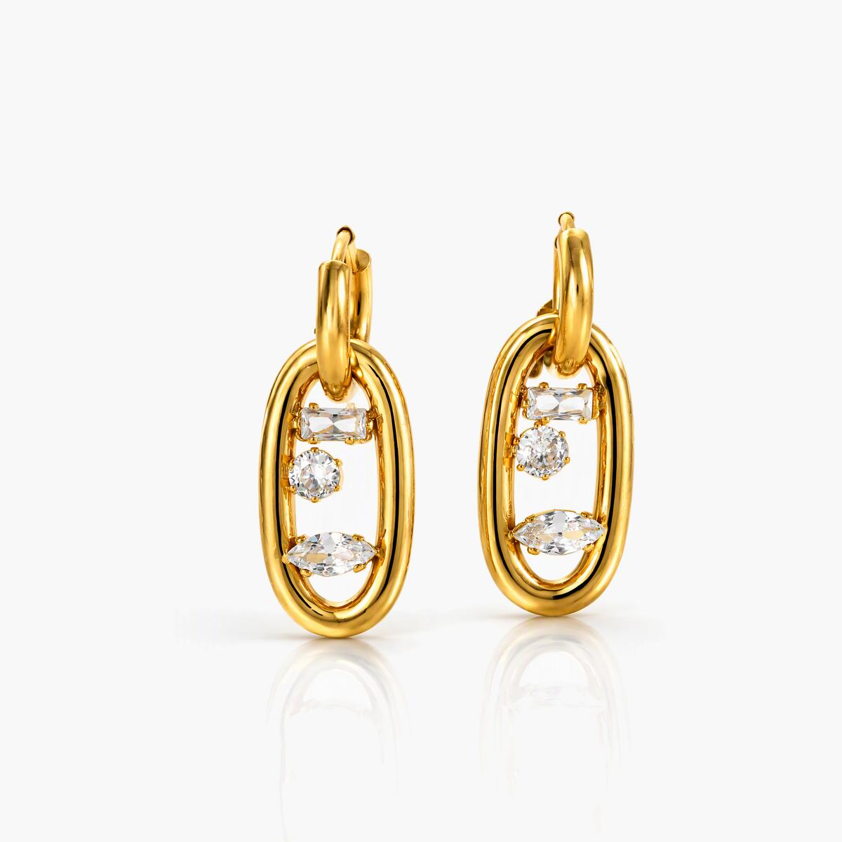 Oval Link Drop Earrings