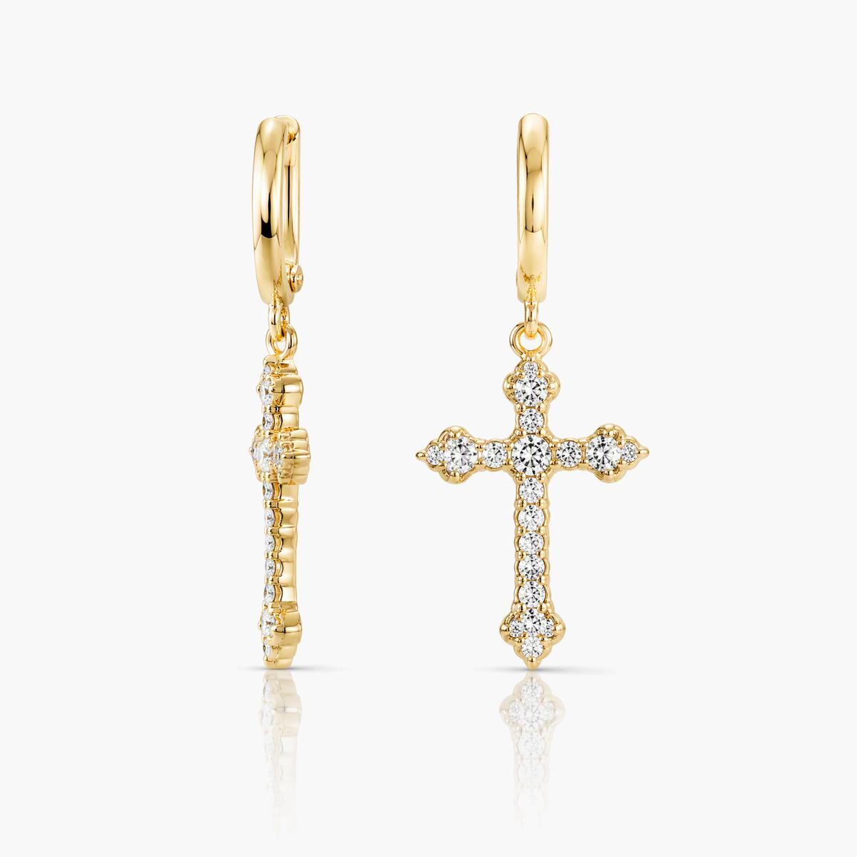 Trendy Cross Drop Earrings