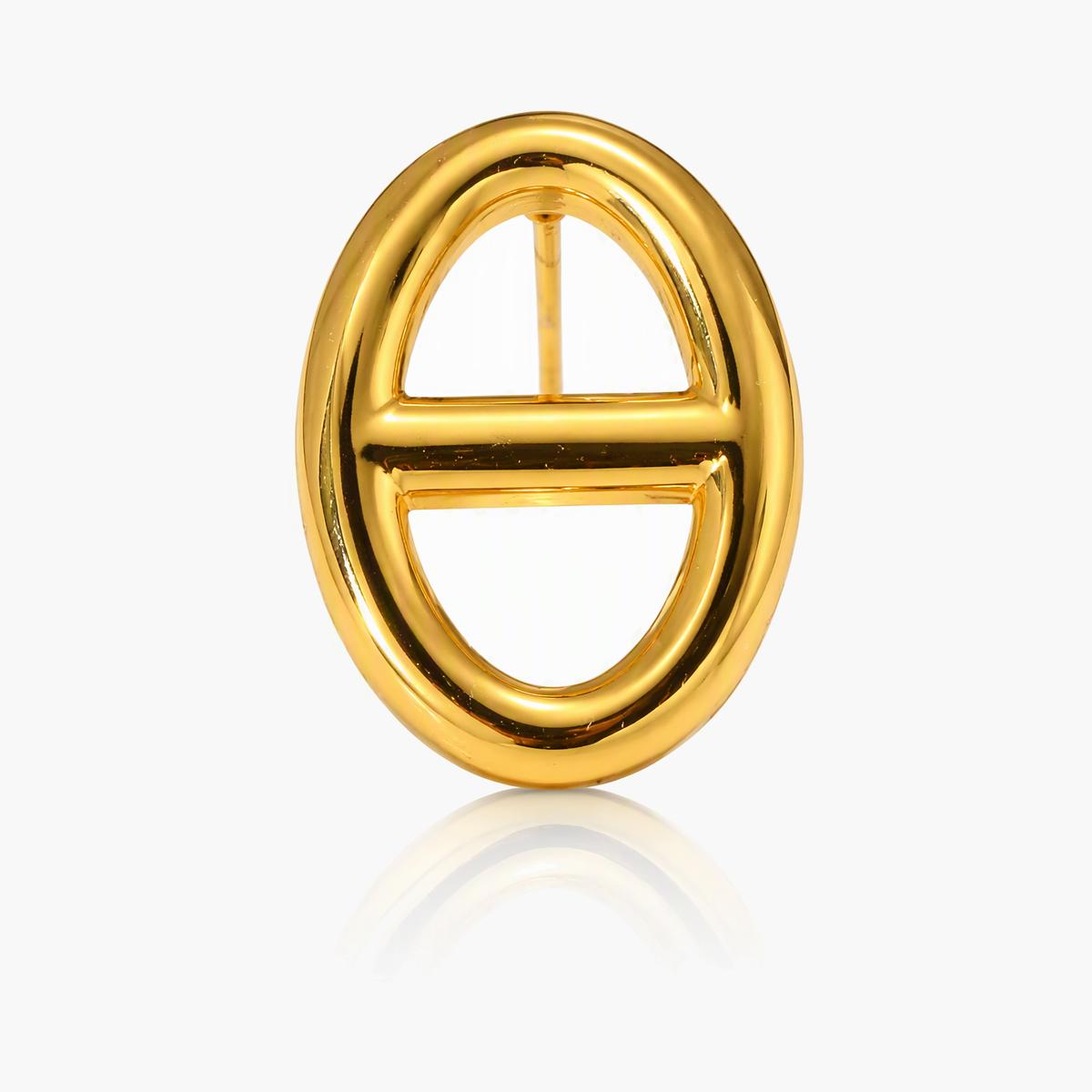 Minimalist Oval Link Stud Earrings