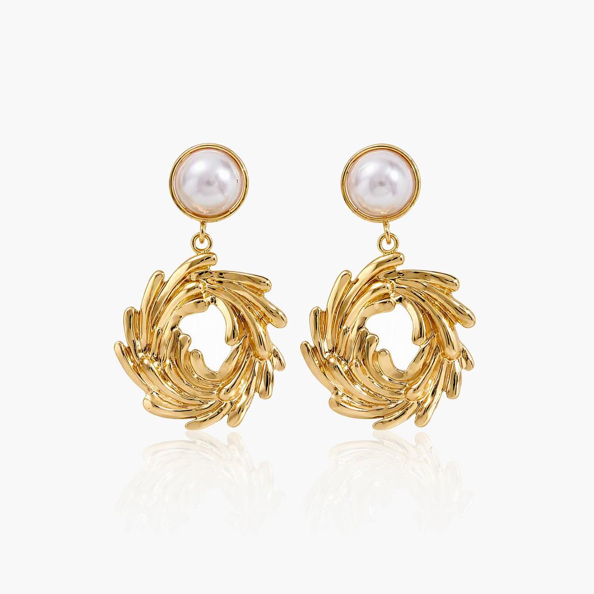 Textured Heart Drop Earrings