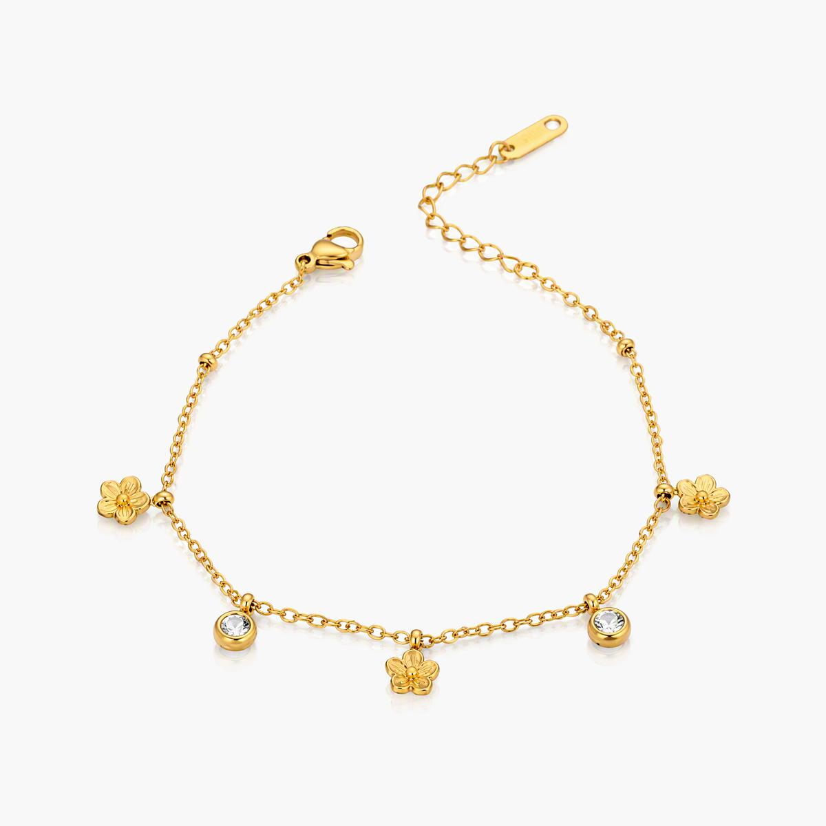 Dainty Flower Charm Bracelet