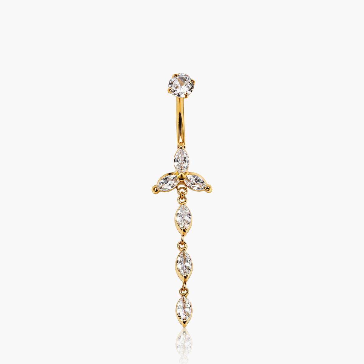 Dainty Flower Cascading Belly Ring