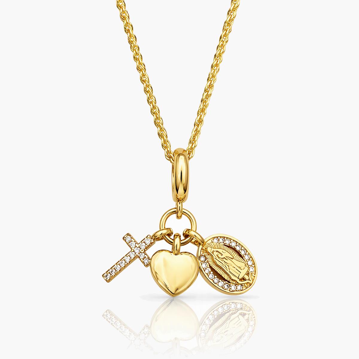 Trendy Cross Heart Charm Necklace