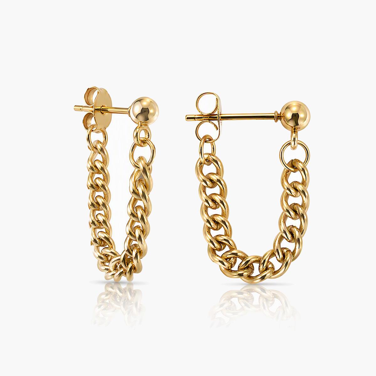 Chunky Chain Link Stud Earrings