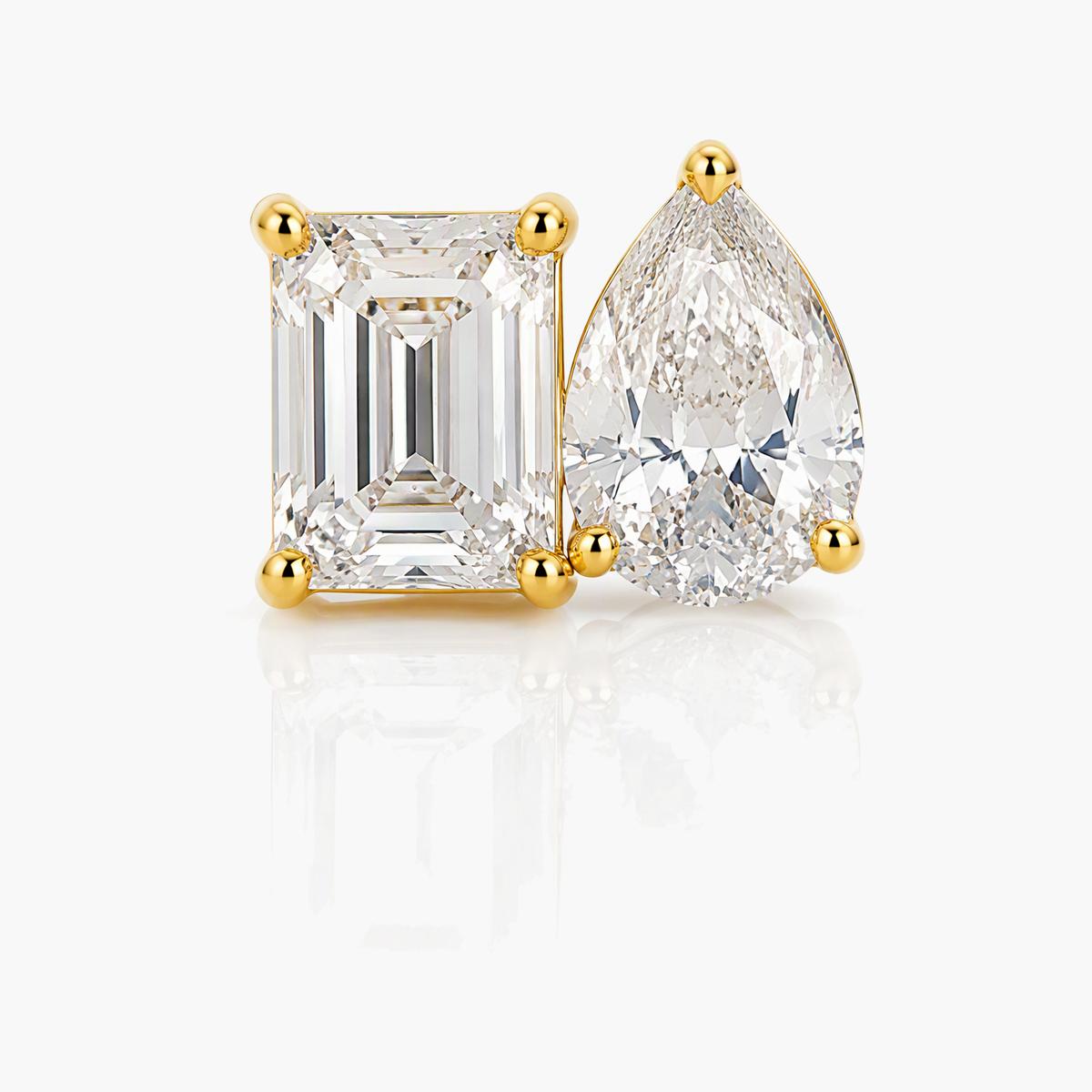 Dual Stone Stud Earrings