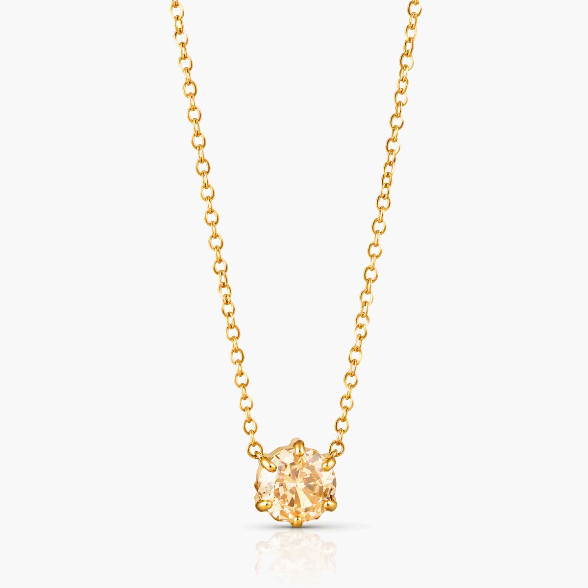 Dainty Single Stone Pendant Necklace