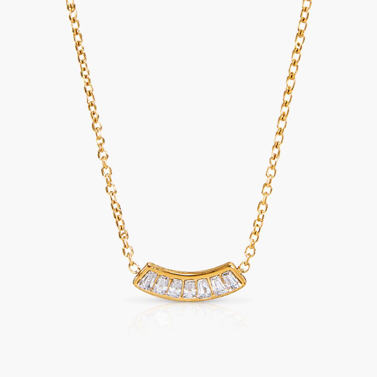 Dainty Curved Bar Necklace