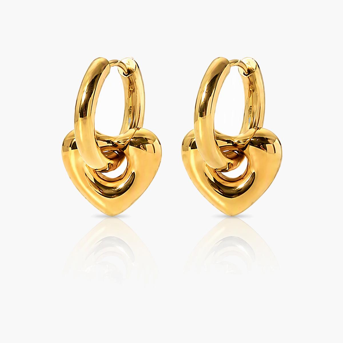 Heart & Pearl Drop Earrings