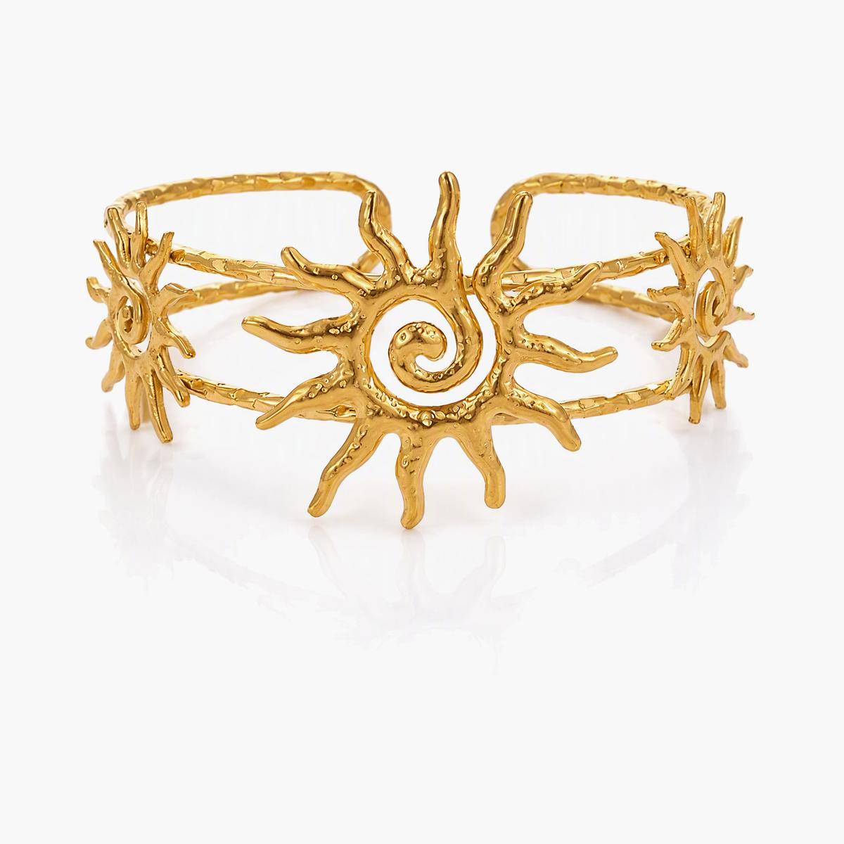 Boho Triple Sun Open Cuff Bracelet