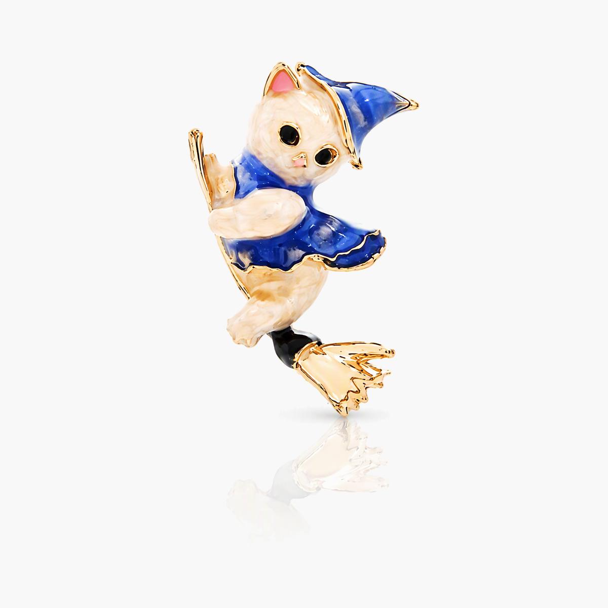 Cute Witch Cat Stud Earrings
