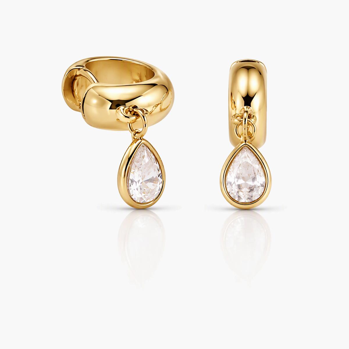 Elegant Three-Stone Drop Earrings