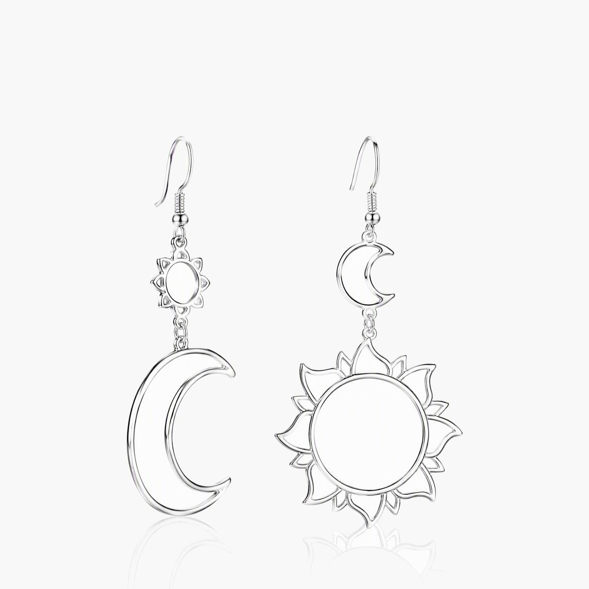 Sun Moon Drop Earrings