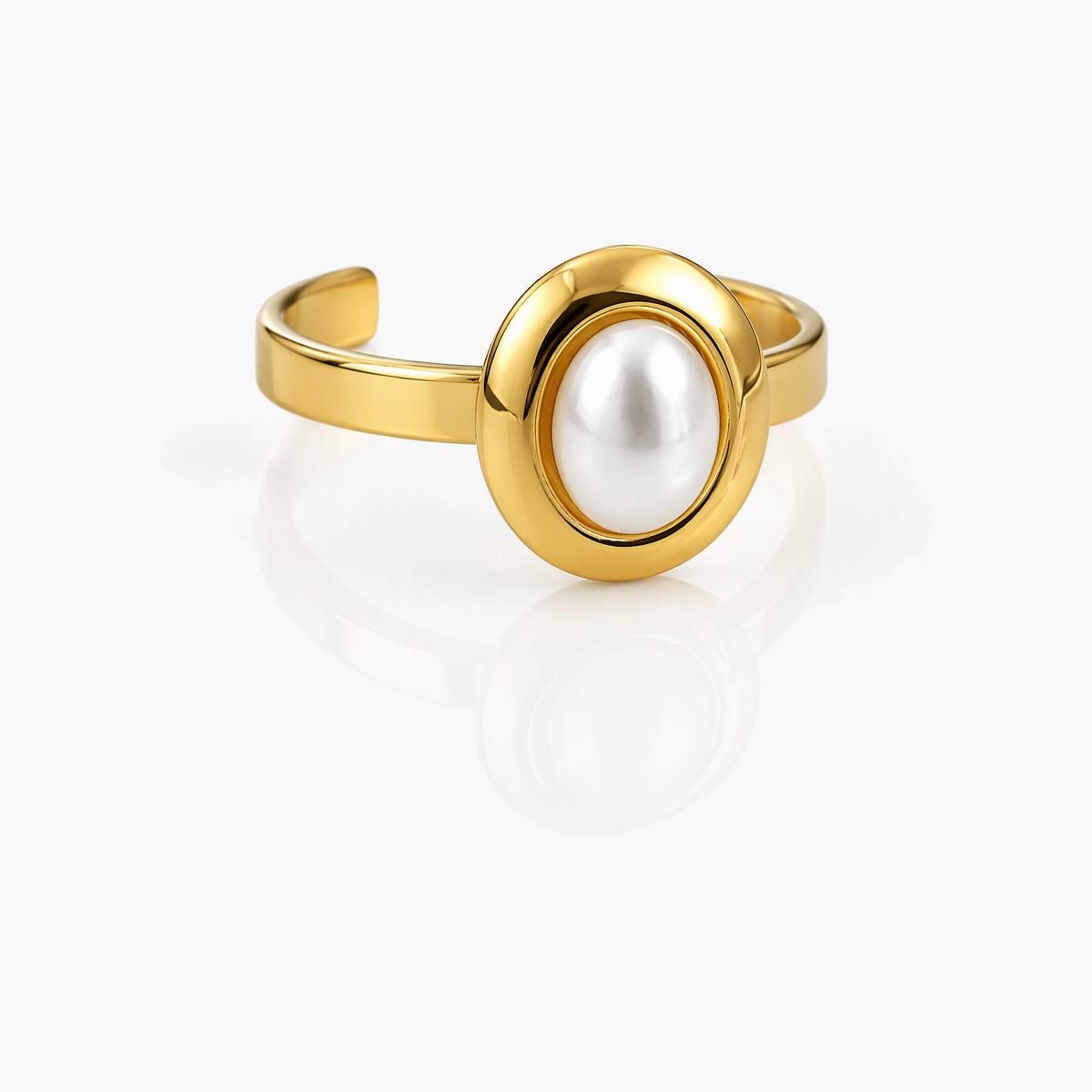 Minimalist Oval Open Cuff Ring