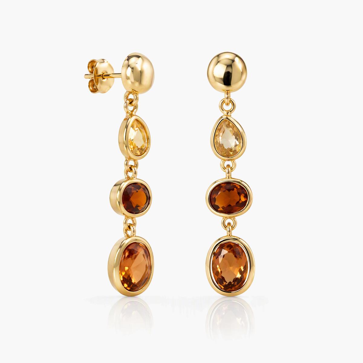 Elegant Triple Stone Drop Earrings