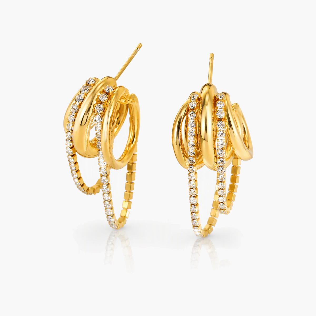 Trendy Multi-Hoop Drop Earrings