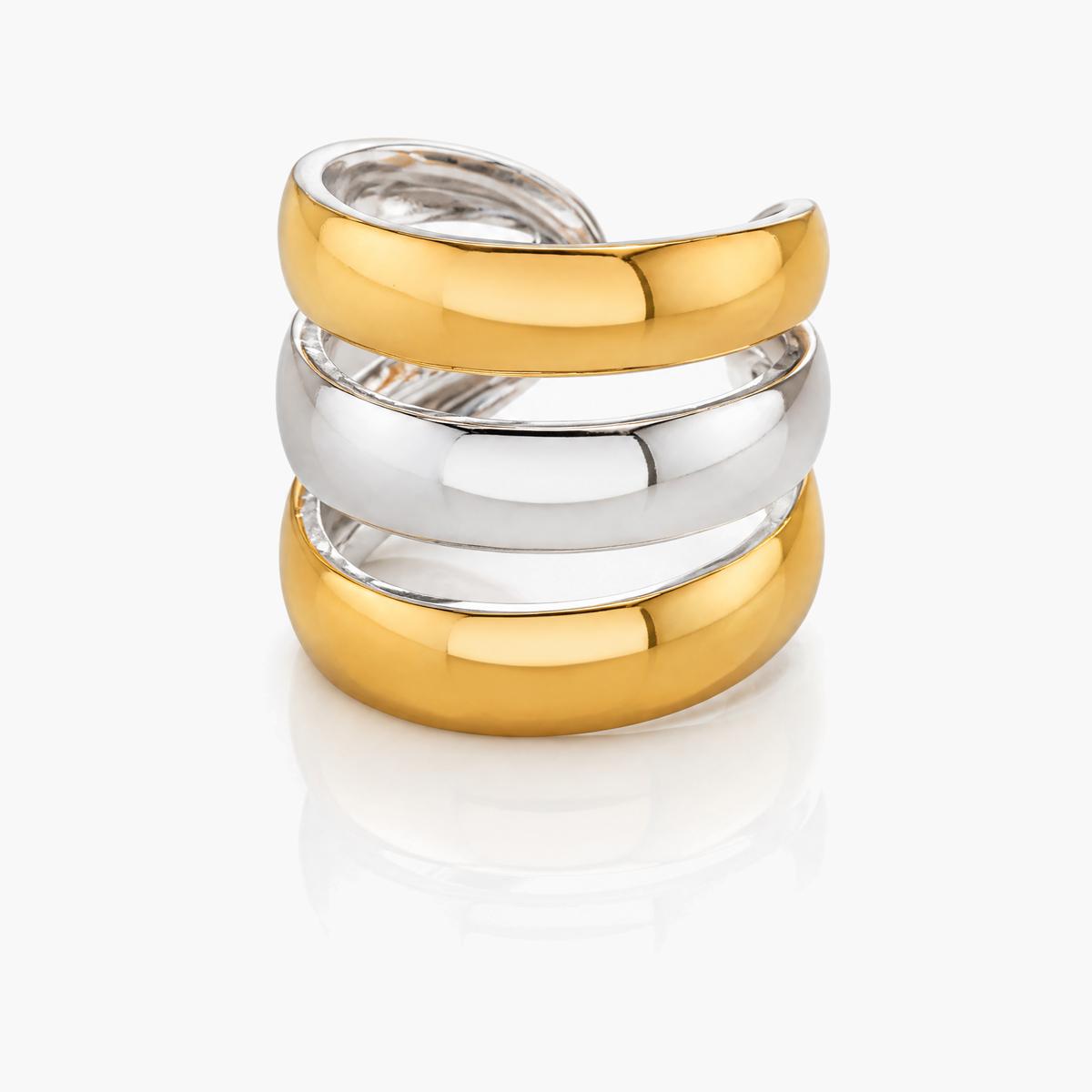 Trendy Multi Band Cuff Ring