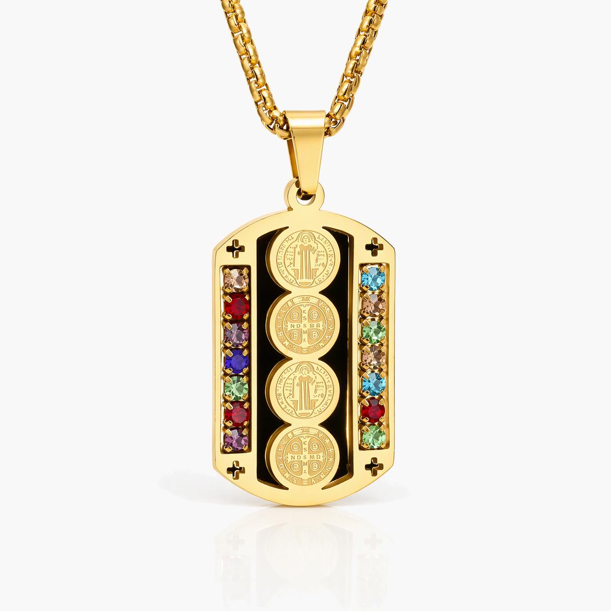 Coin Bar Dog Tag Pendant Necklace