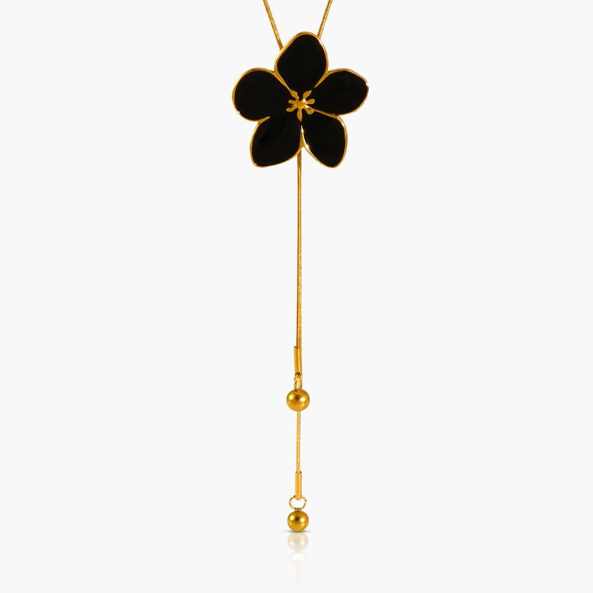 Dainty Flower Lariat Necklace
