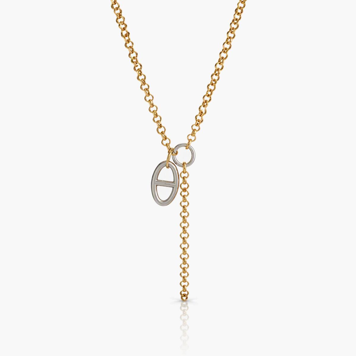 Trendy Interlocking Oval Necklace