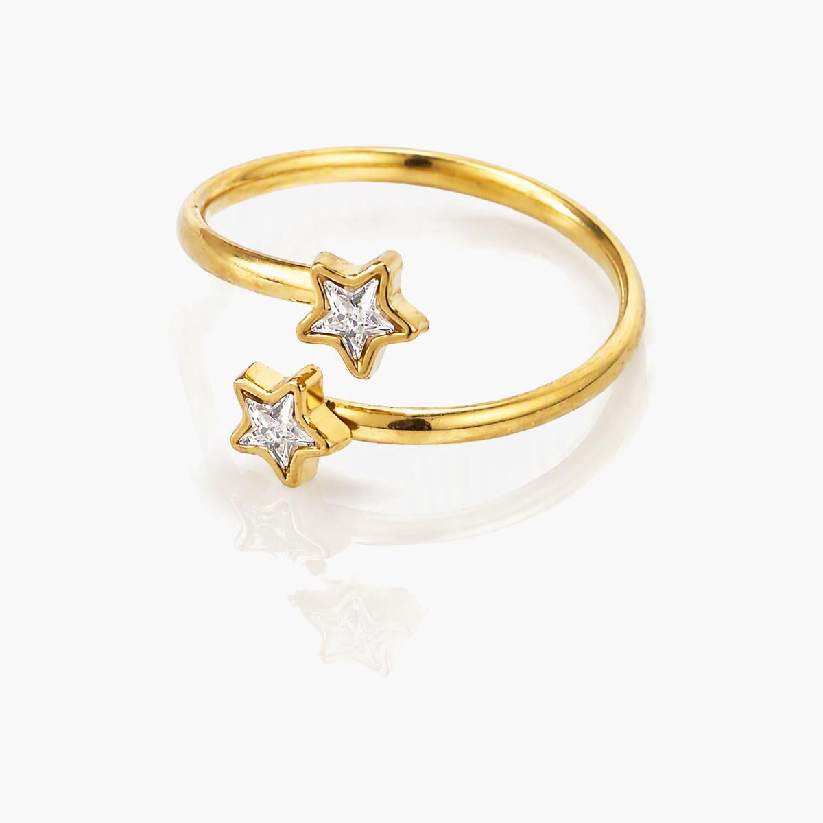 Dainty Double Star Ring