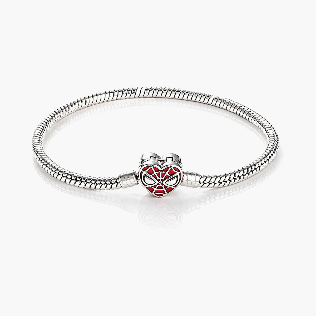 Cute Spiderweb Heart Charm Bracelet