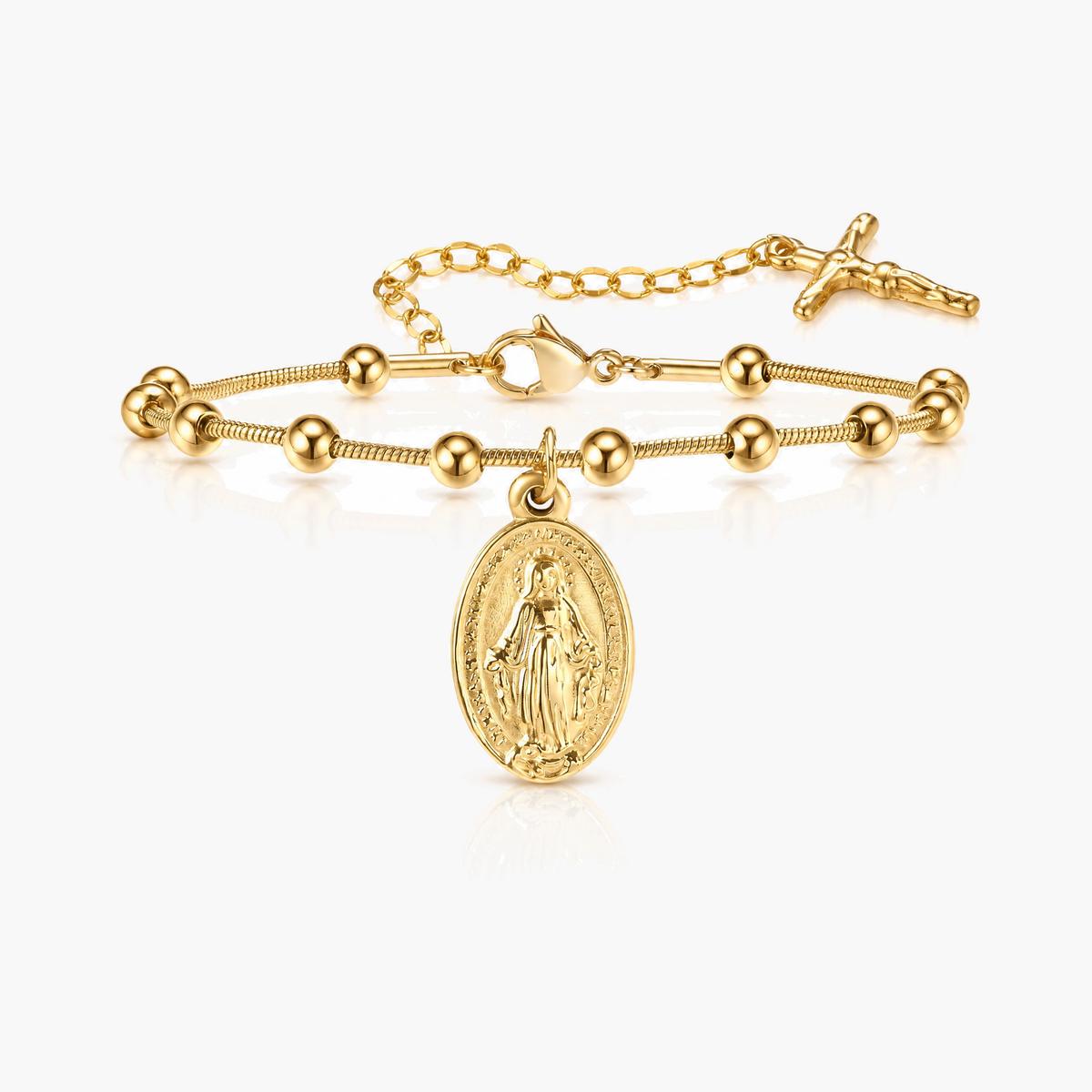 Trendy Cross And Coin Charm Bracelet